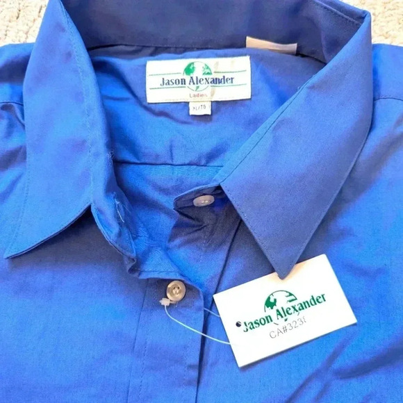 Jason Alexander Blue Button Down Cotton Blend Shirt - XL NWT - Picture 3 of 7